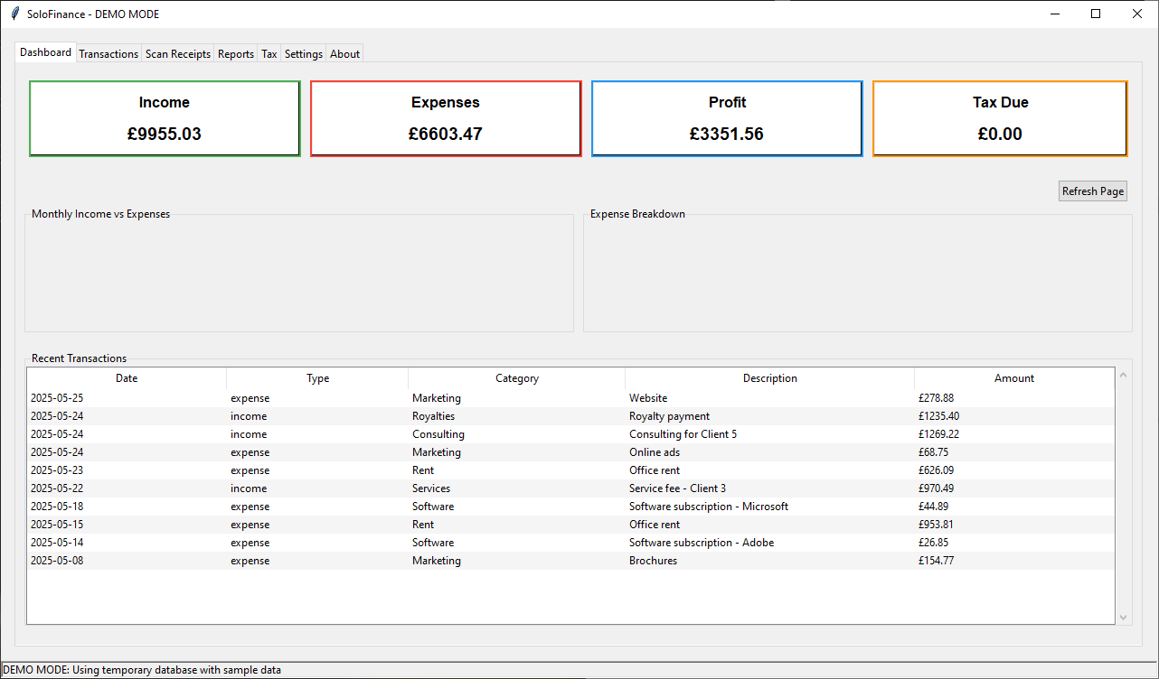 SoloFinance Dashboard